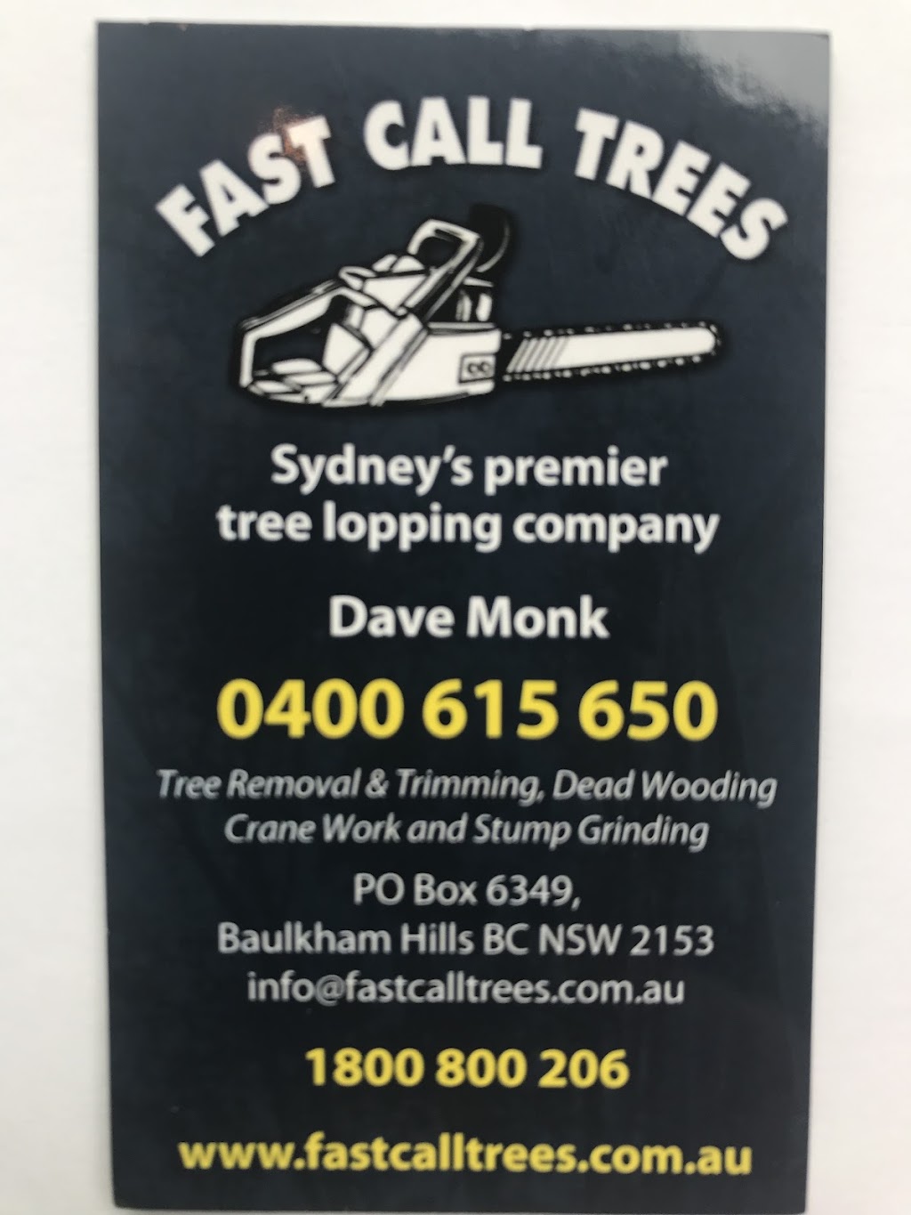 Fast Call Tree Service | 21 Geraldine Ave, Baulkham Hills NSW 2153, Australia | Phone: 1800 800 206