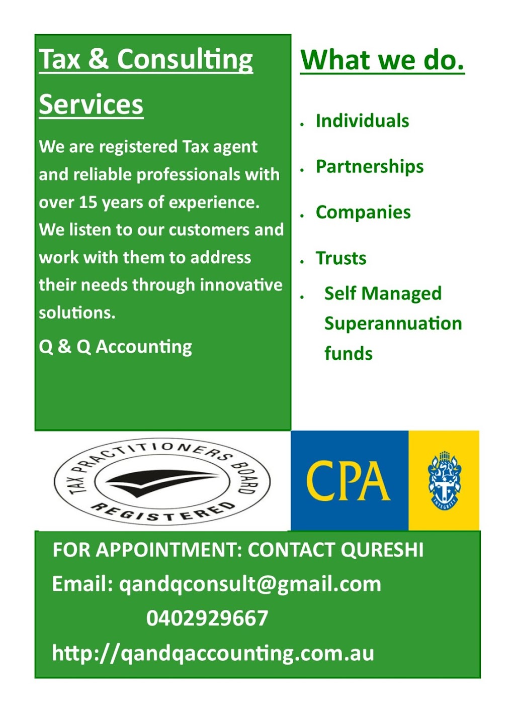 Q & Q Accounting | accounting | 11 Beau Vista Dr, Craigieburn VIC 3064, Australia | 0402929667 OR +61 402 929 667