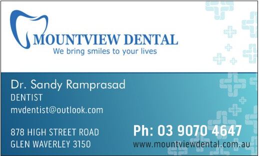 Mountview Dental Clinic | dentist | 878 High St Rd, Glen Waverley VIC 3150, Australia | 0390704647 OR +61 3 9070 4647