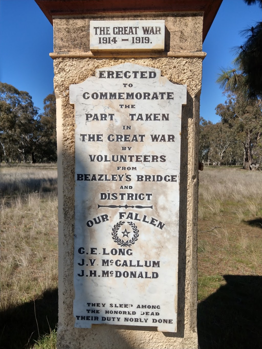 The Great War Memorial | Ararat-st Arnaud Rd, Beazleys Bridge VIC 3477, Australia