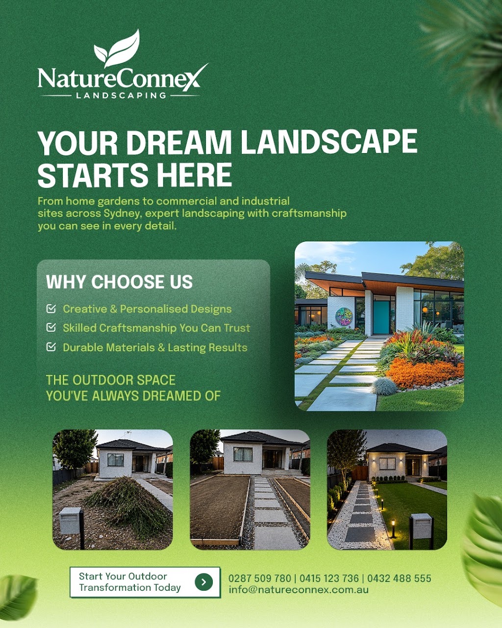 Natureconnex Landscaping | 31 Yandanooka St, Austral NSW 2179, Australia | Phone: 0432 488 555