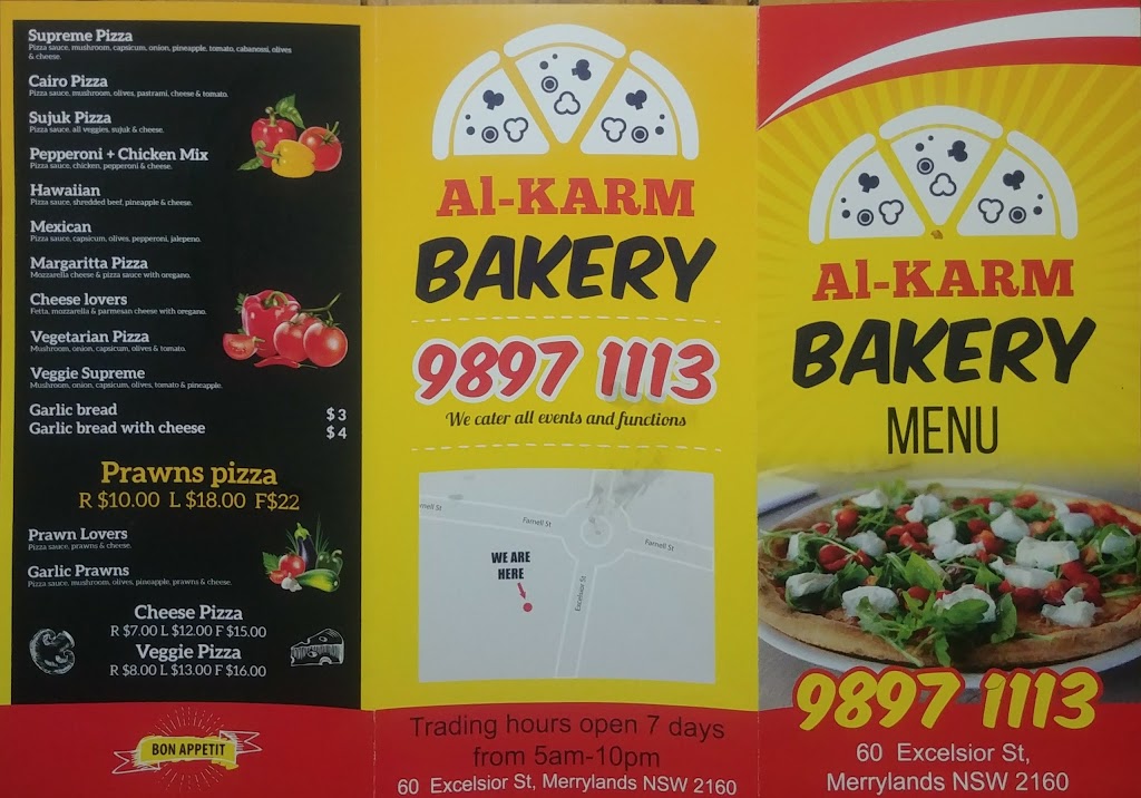 Al-Karm Bakery | bakery | 60 Excelsior St, Merrylands NSW 2160, Australia | 0298971113 OR +61 2 9897 1113