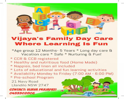 Vijayas Family Day Care | 21 Navy Rd, Llandilo NSW 2747, Australia | Phone: 0433 302 806