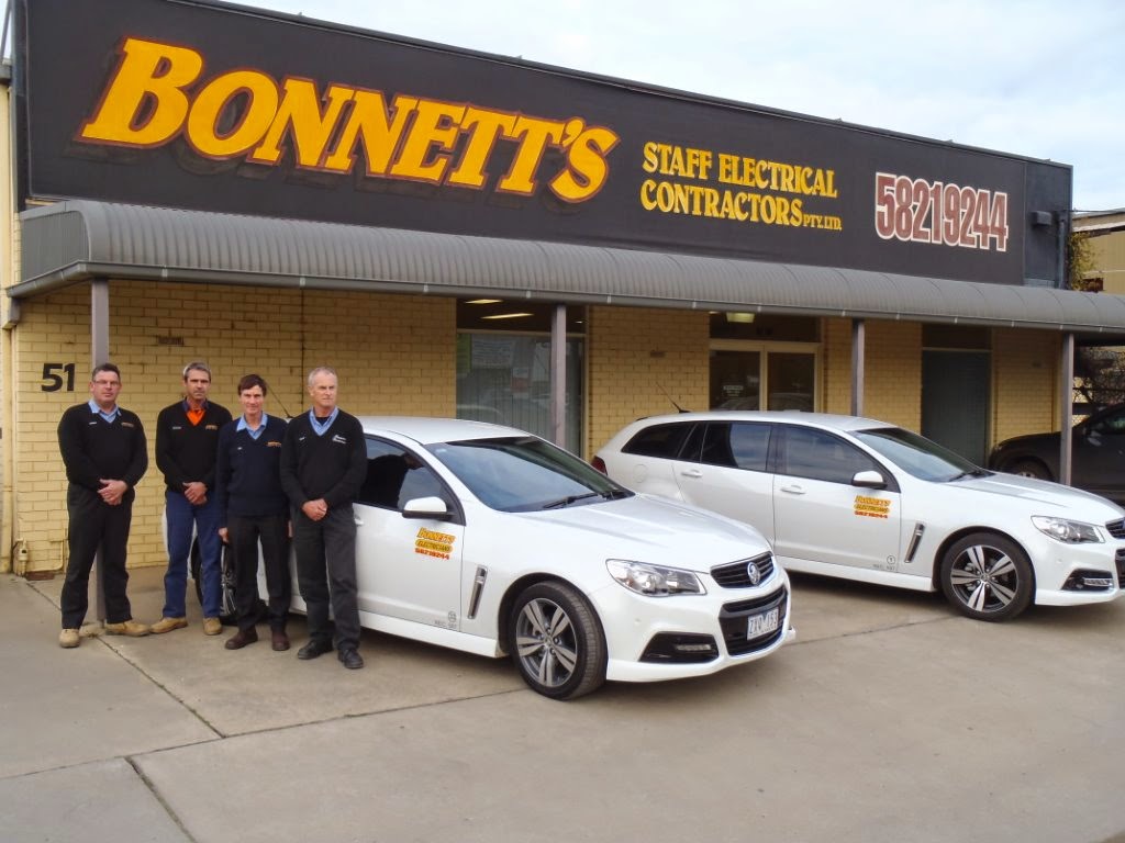 Bonnetts Staff Electrical Contractors PTY LTD | electrician | 51 Mitchell St, Shepparton VIC 3630, Australia | 0358219244 OR +61 3 5821 9244