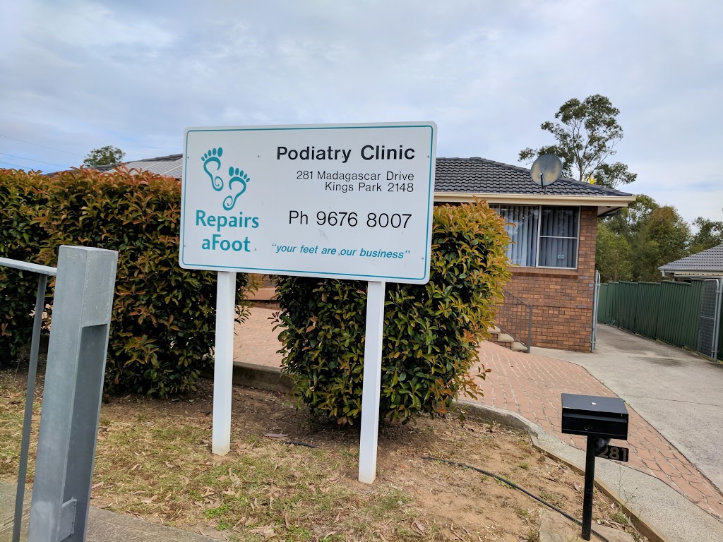 Repairs Afoot Podiatry Clinic | 281 Madagascar Dr, Kings Park NSW 2148, Australia | Phone: (02) 9676 8007