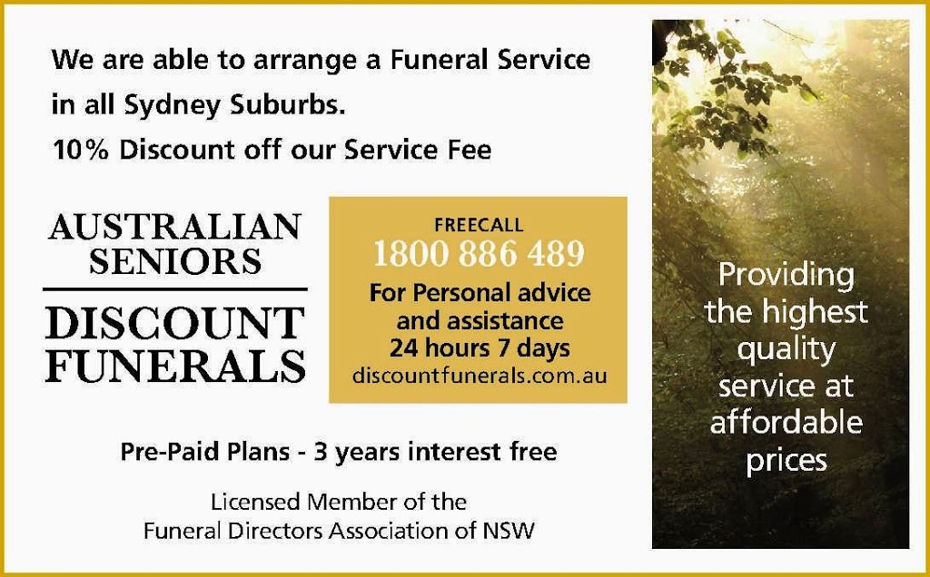 Australian Seniors Discount Funerals | funeral home | 1/143 Liverpool Rd, Burwood NSW 2134, Australia | 1800886489 OR +61 1800 886 489