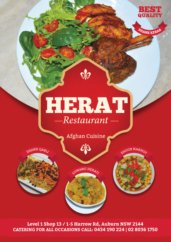 Herat Restaurant | Auburn Business Center, shop 13 level 1/1- 5 Harrow Rd, Auburn NSW 2144, Australia | Phone: (02) 8036 1750