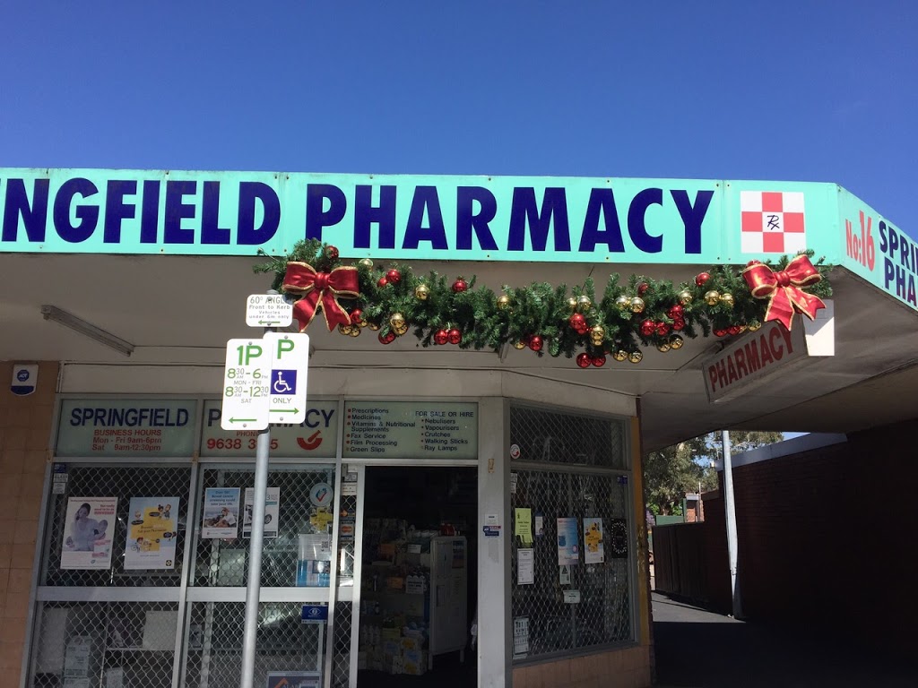 Springfield Pharmacy | pharmacy | 16 Station St, Dundas NSW 2117, Australia | 0296383155 OR +61 2 9638 3155