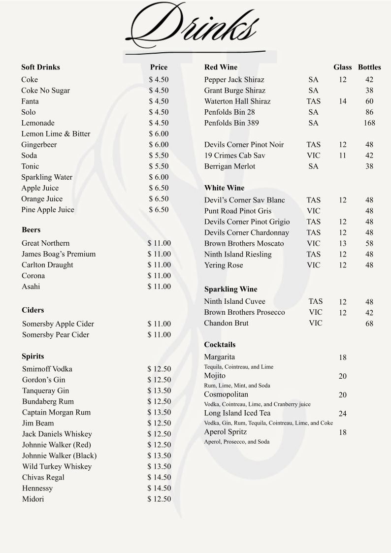York Cove Restaurant | 2a Ferry Blvd, George Town TAS 7253, Australia | Phone: (03) 6351 5756