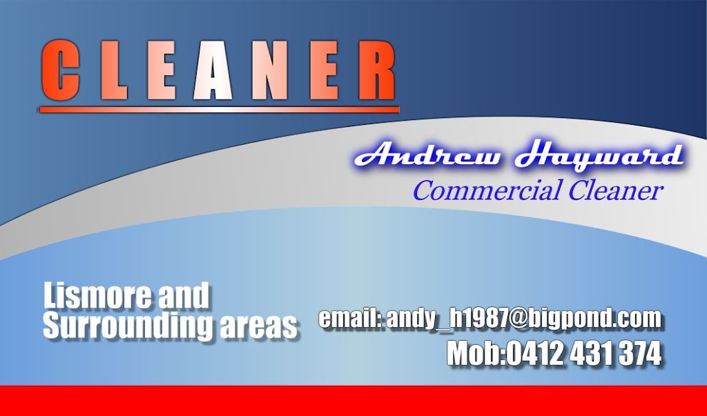 Andrew Hayward Commercial Cleaner | 11 Balmer Ave, Lismore NSW 2480, Australia | Phone: 0412 431 374