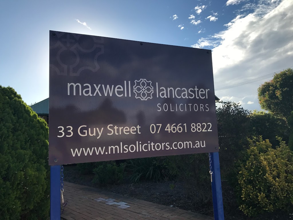 Maxwell Lancaster Solicitors | 33 Guy St, Warwick QLD 4370, Australia | Phone: (07) 4661 8822