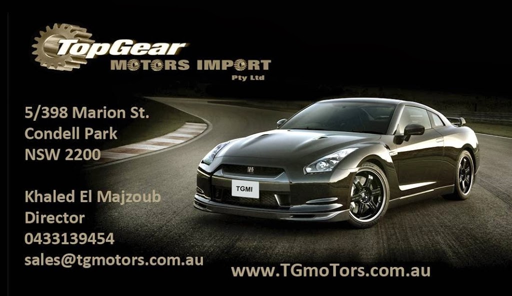 TOPGEAR MOTORS IMPORT PTY LTD | 5/398-402 Marion St, Condell Park NSW 2200, Australia | Phone: 0433 139 454