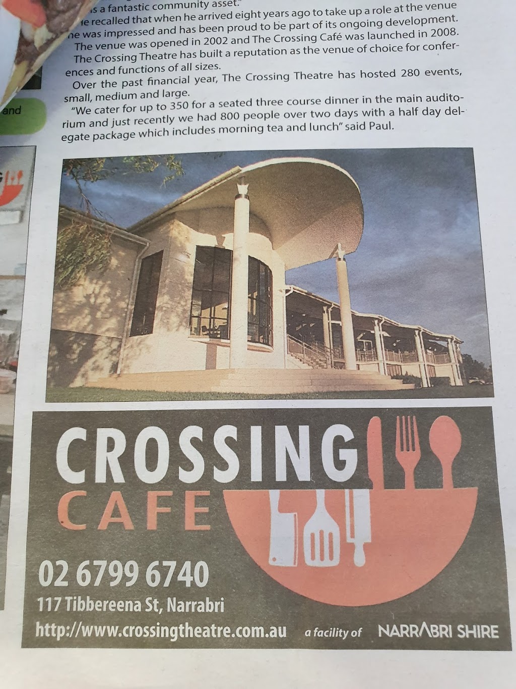 Crossing Cafe | cafe | 117 Tibbereena St, Narrabri NSW 2390, Australia | 0267926740 OR +61 2 6792 6740