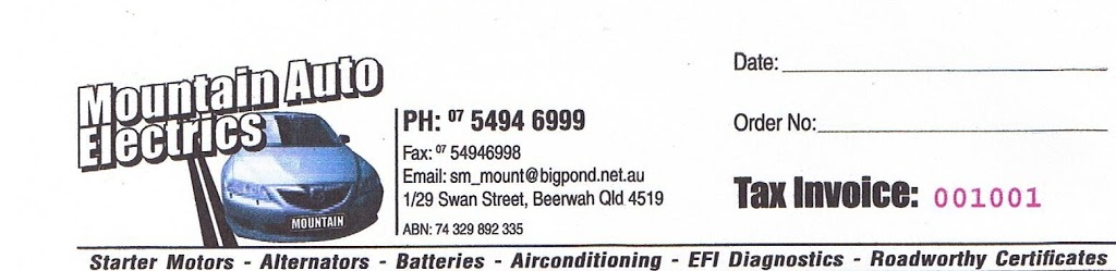Alan Mountain Auto Electrics | 29 Swan St, Beerwah QLD 4519, Australia | Phone: (07) 5494 6999