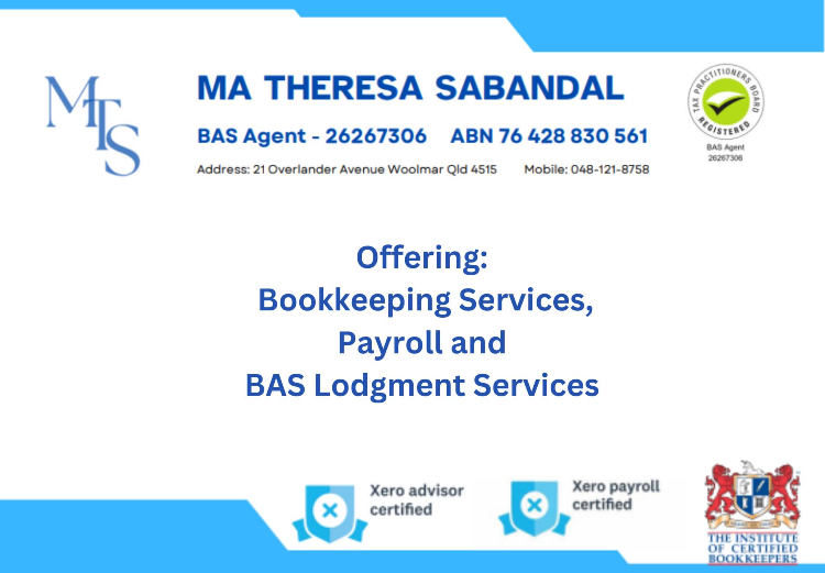Ma Theresa Sabandal, MICB | 21 Overlander Ave, Woolmar QLD 4515, Australia | Phone: 0481 218 758