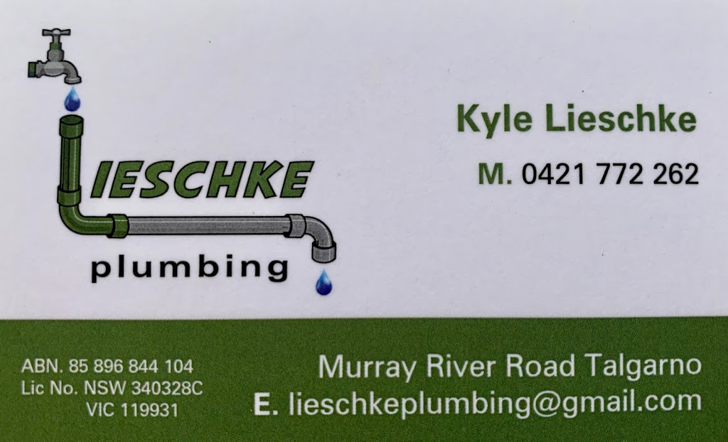 Lieschke Plumbing | plumber | Murray River Rd, Talgarno VIC 3691, Australia | 0421772262 OR +61 421 772 262