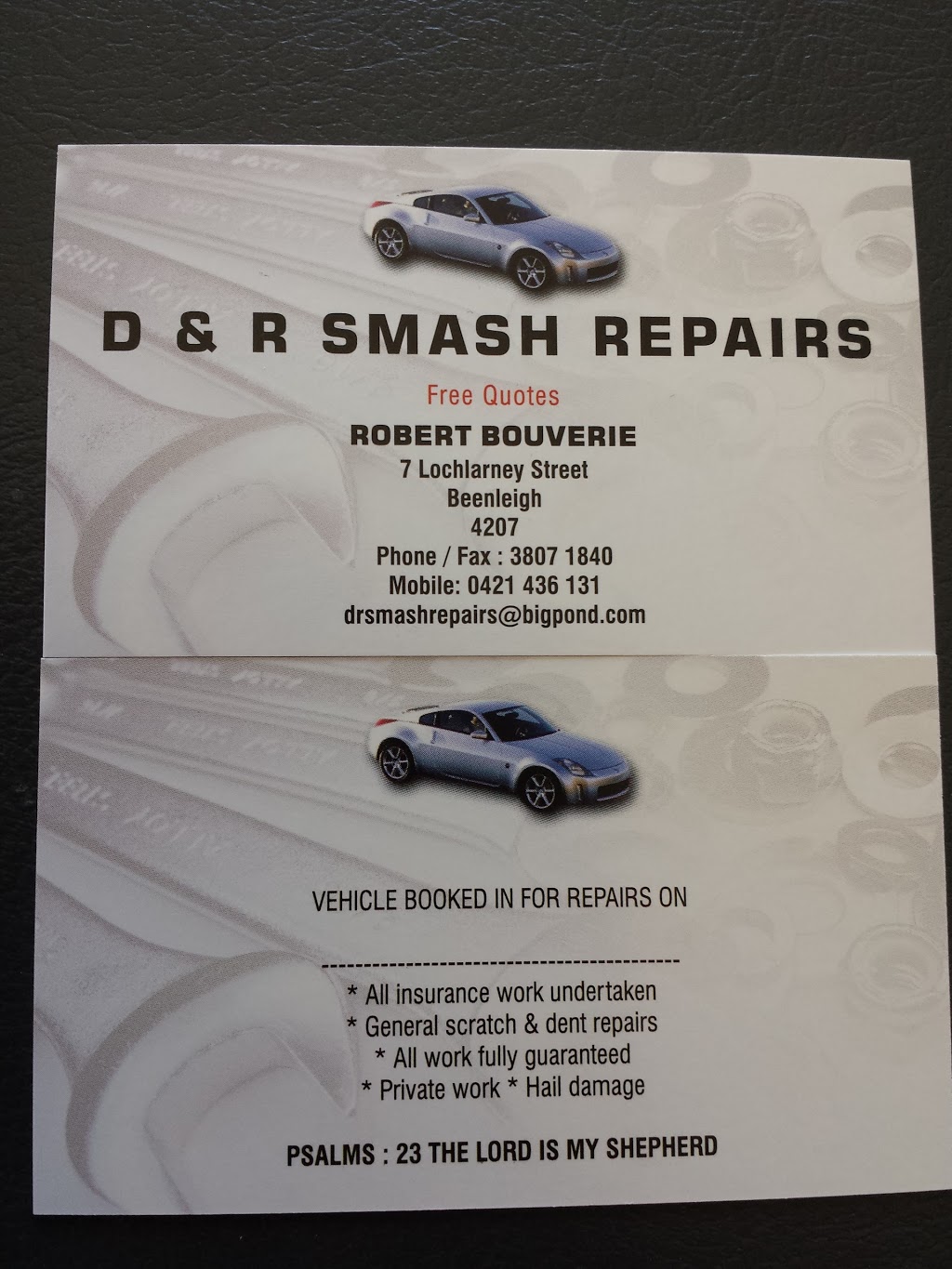 D & R Smash Repairs (Robert Bouverie ) | 1/7 Lochlarney St, Beenleigh QLD 4207, Australia | Phone: (07) 3807 1840