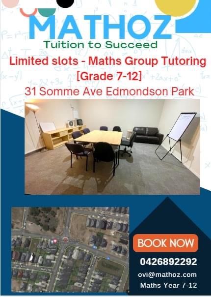 Mathoz - Tuition to Succeed | 31 Somme Ave, Edmondson Park NSW 2174, Australia | Phone: 0426 892 292