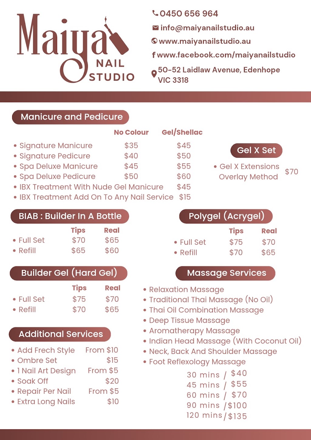 Maiya Nail Studio | 52 Laidlaw Ave, Edenhope VIC 3318, Australia | Phone: 0450 656 964