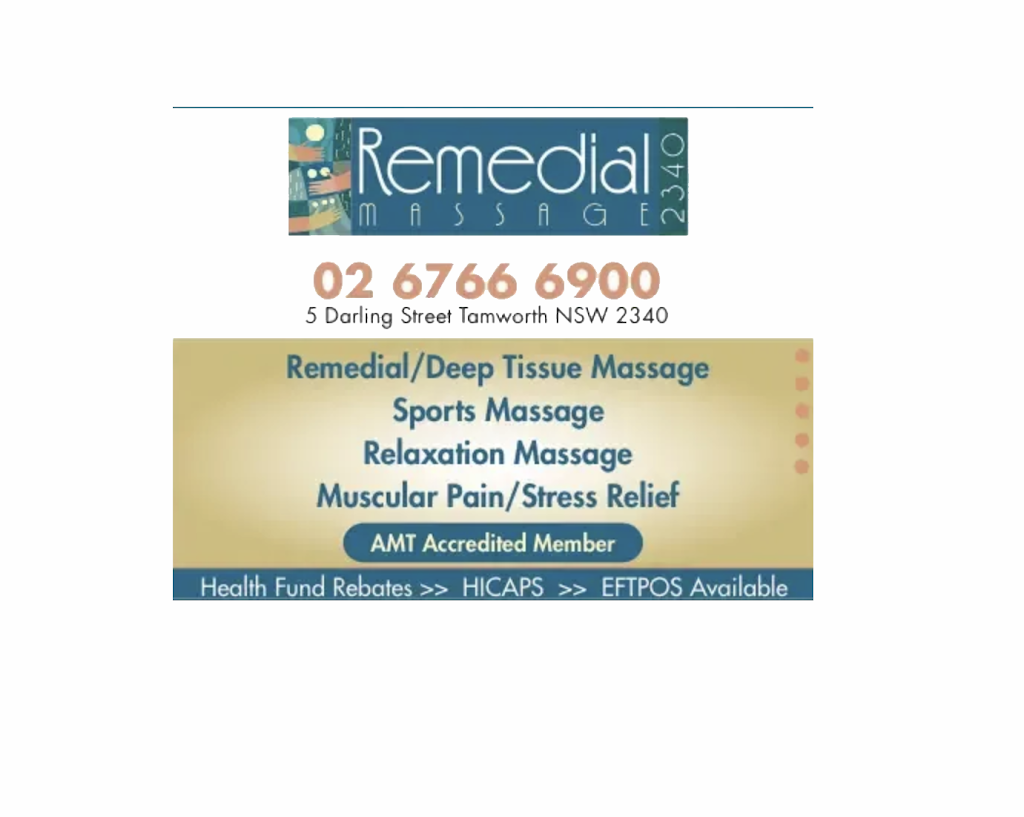 Remedial Massage 2340 | 5 Darling St, Tamworth NSW 2340, Australia | Phone: (02) 6766 6900