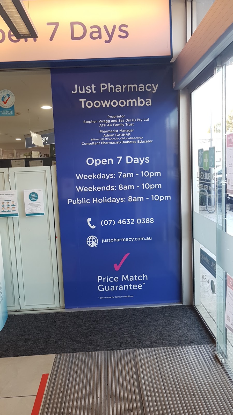 TerryWhite Chemmart Toowoomba Medical & Dental Centre | pharmacy | Shop 1; Toowoomba Medical and Dental Centre, 261-269 James St, Toowoomba City QLD 4350, Australia | 0746320388 OR +61 7 4632 0388