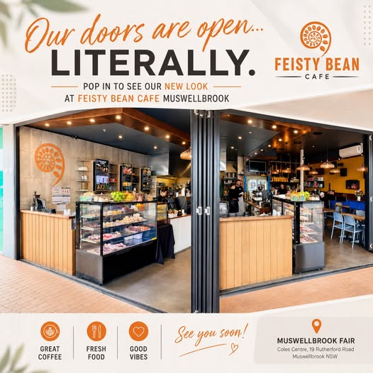 Feisty Bean Cafe Muswellbrook | 19/21 Rutherford Rd, Muswellbrook NSW 2333, Australia | Phone: (02) 6543 6283
