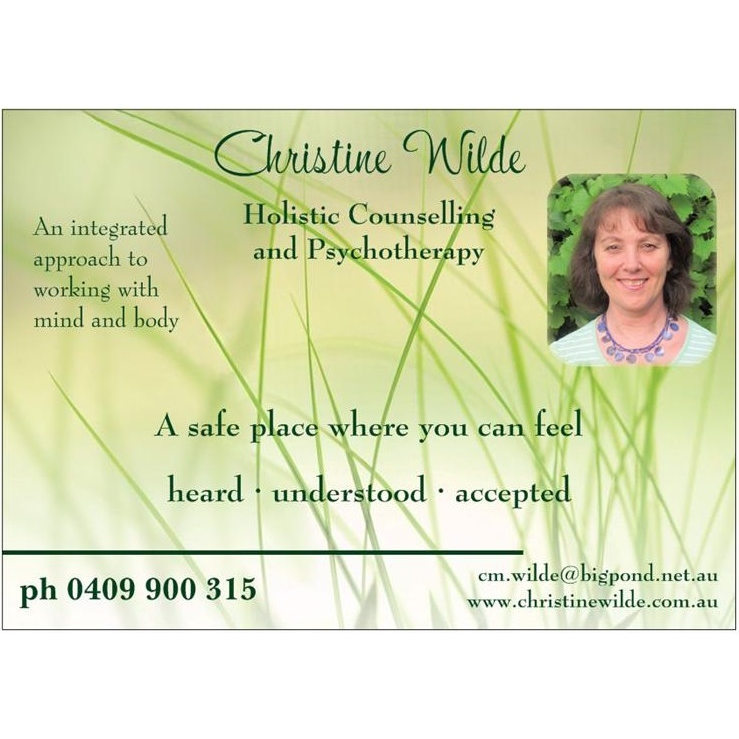 Christine Wilde Holistic Counselling and Psychotherapy Canberra | 3/9 Sargood St, OConnor ACT 2602, Australia | Phone: 0409 900 315