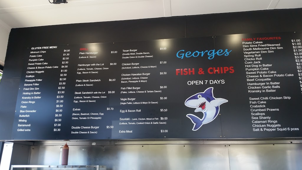 Georges Fish & Chip Shop | meal takeaway | 1 Grant St, Bacchus Marsh VIC 3340, Australia | 0353672447 OR +61 3 5367 2447