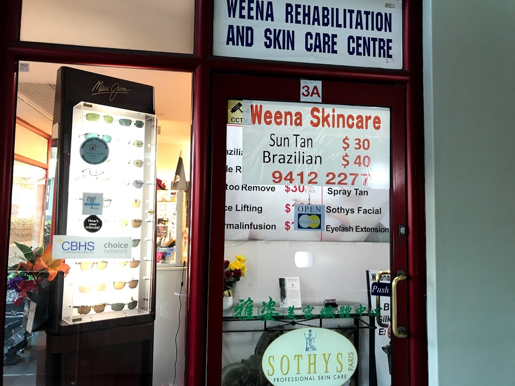 Weena Skin Care Centre | hair care | 3A/379 Victoria Ave, (Cnr Archer st), Chatswood NSW 2067, Australia | 0294122277 OR +61 2 9412 2277