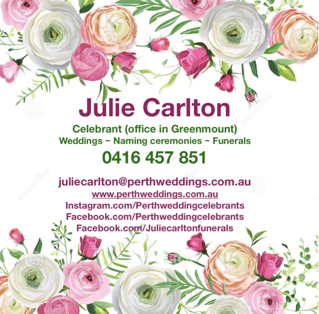 Perth Wedding Celebrants | 14b Coongan Ave, Greenmount WA 6056, Australia | Phone: 0416 457 851