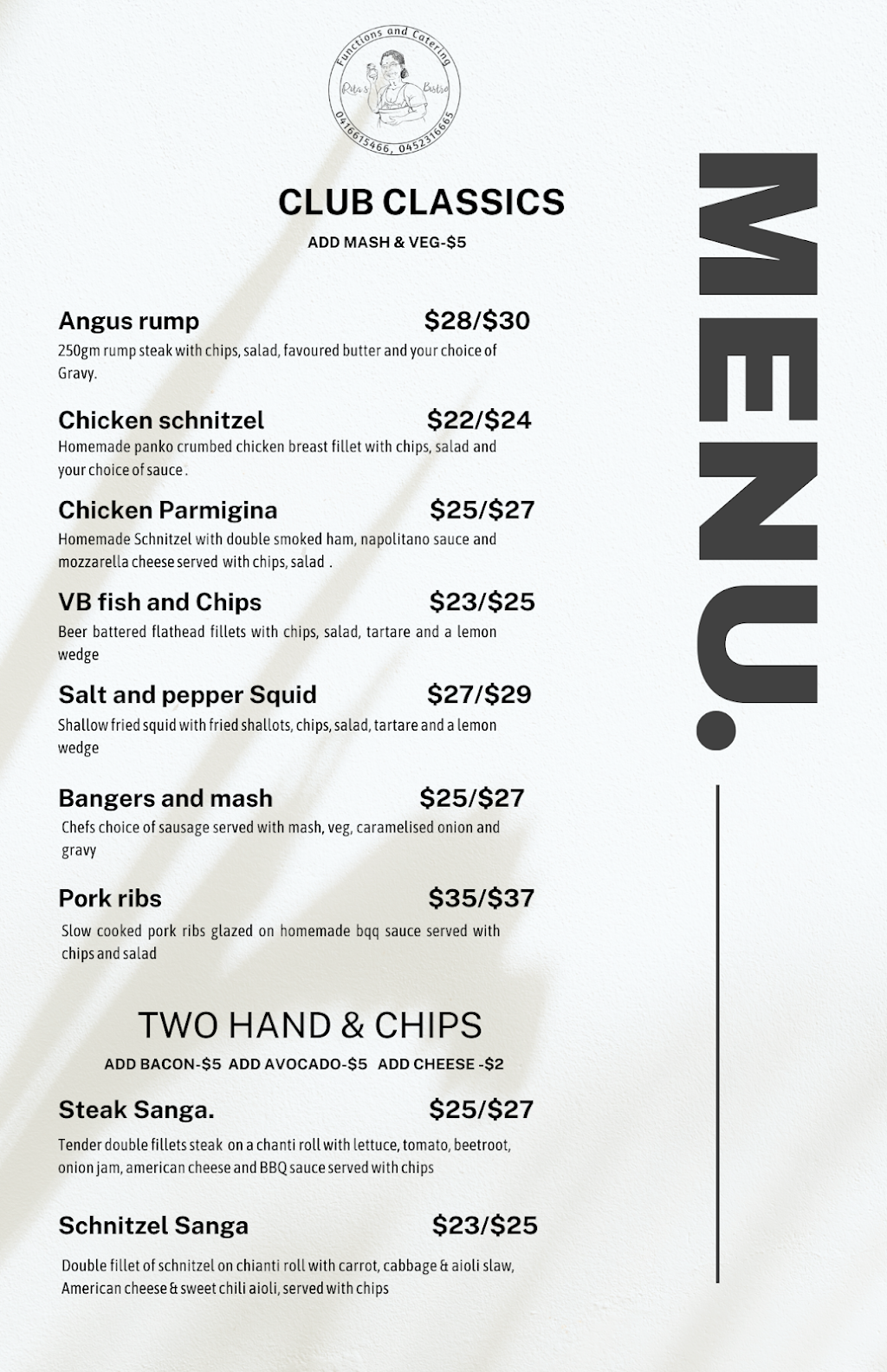 Ritas bistro singleton | 51 Boundary St, Singleton NSW 2330, Australia | Phone: (02) 6572 1633