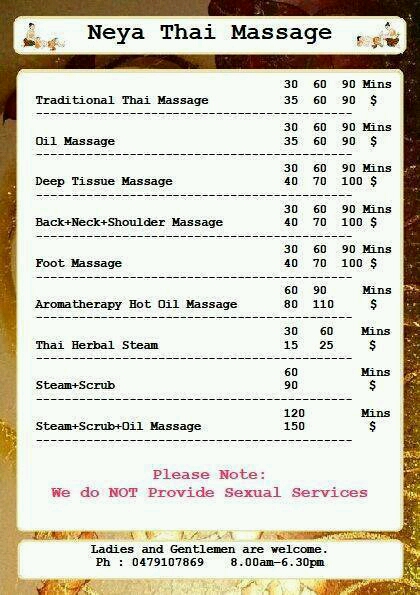 Neya Thai Massage | 10 Matilda St, Huntingdale WA 6110, Australia | Phone: 0492 965 789