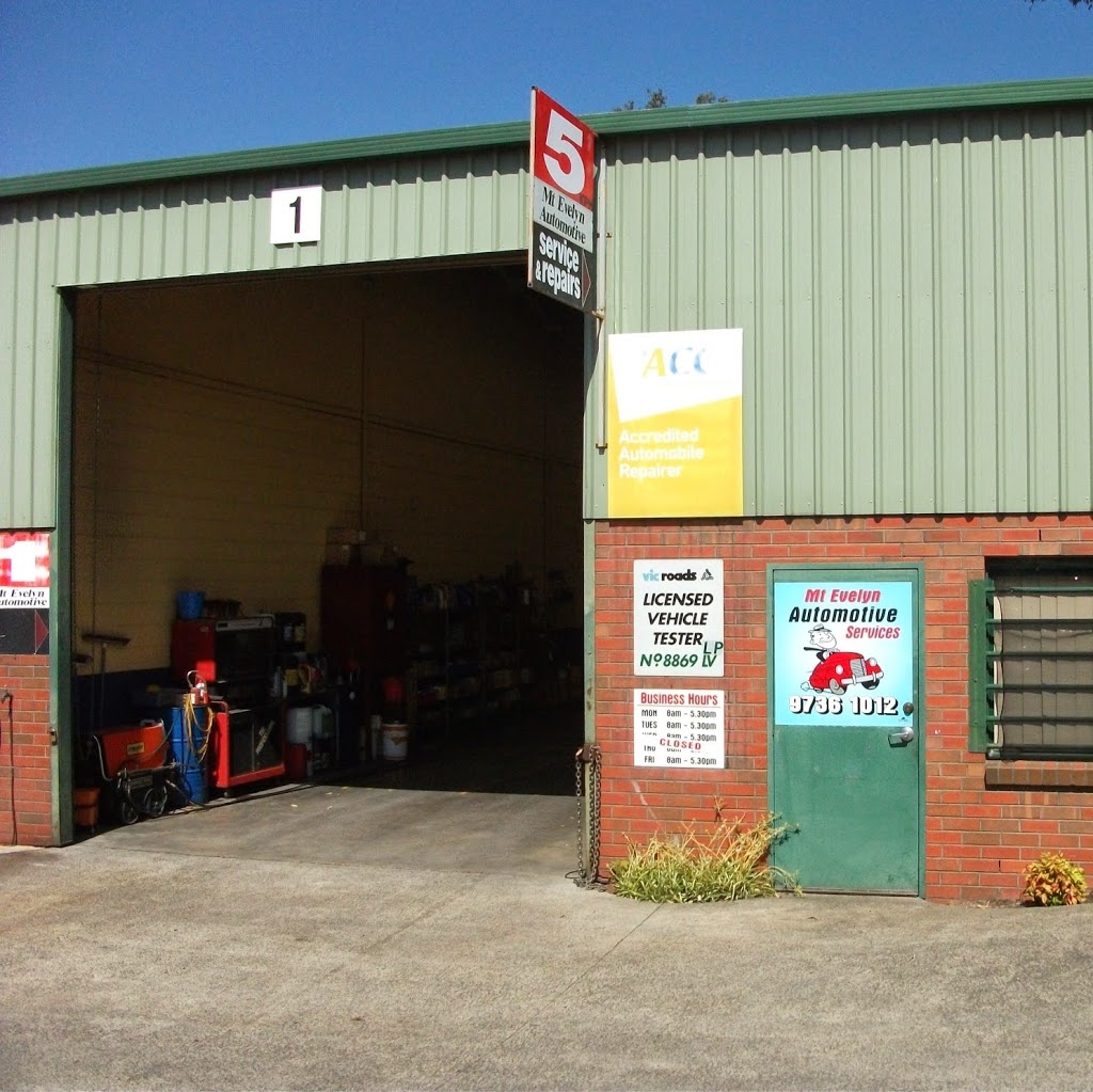 Mt Evelyn Automotive Services | car repair | 1/5 Clegg Rd, Mount Evelyn VIC 3796, Australia | 0397361012 OR +61 3 9736 1012