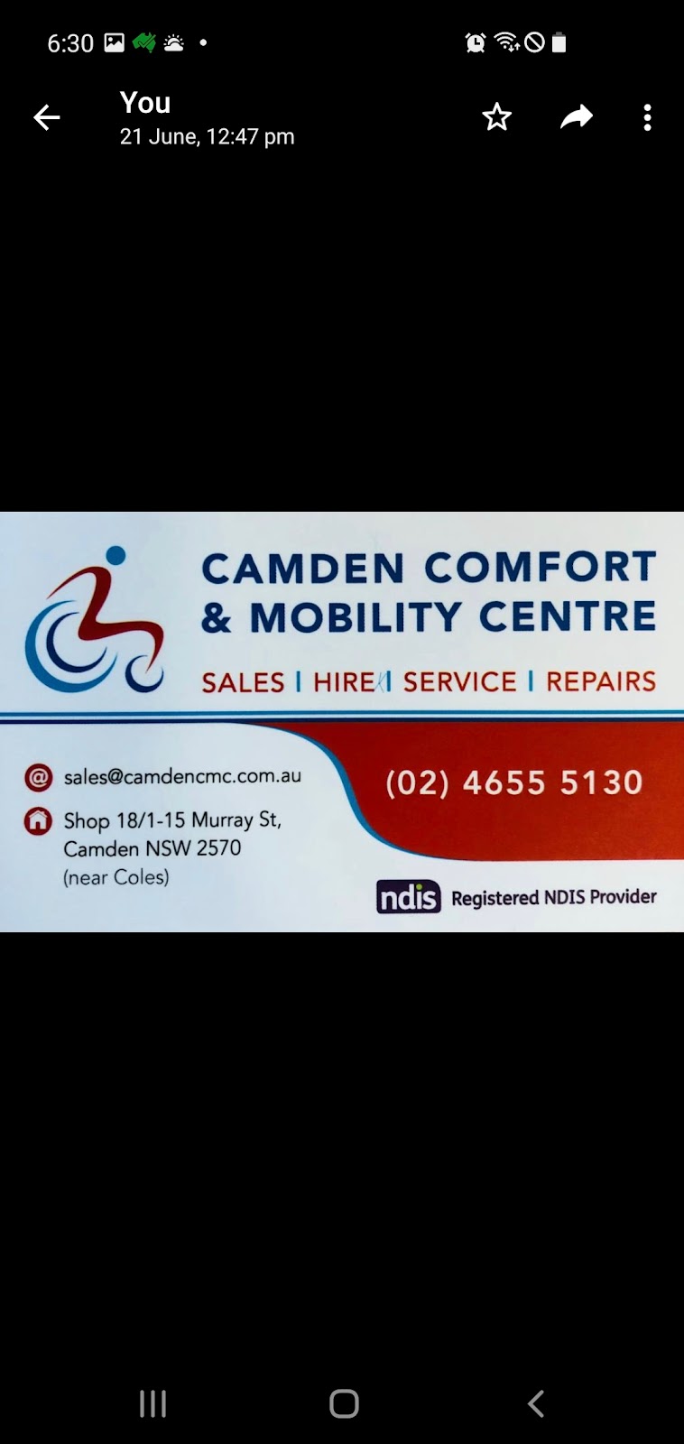 Camden Comfort & Mobility Centre | 18/1-15 Murray St, Camden NSW 2570, Australia | Phone: (02) 4655 5130