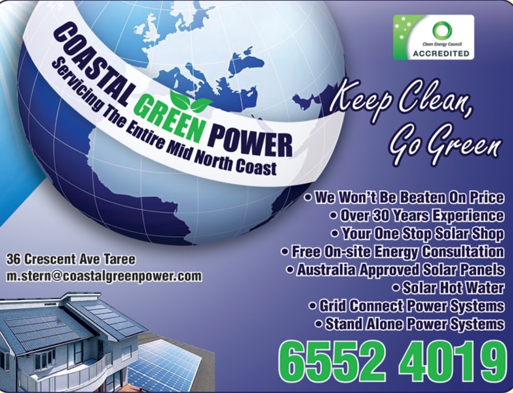 Coastal Green Power | 36 Crescent Ave, Taree NSW 2430, Australia | Phone: (02) 6552 4019