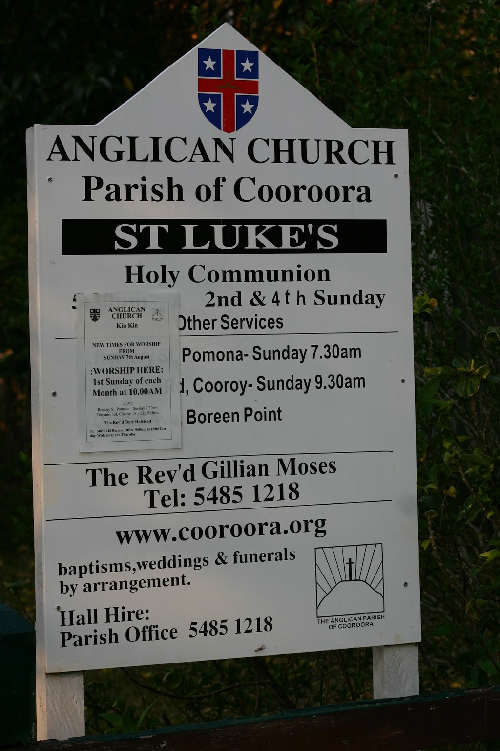 St Lukes Anglican Church | church | Main St, Kin Kin QLD 4571, Australia | 0754851218 OR +61 7 5485 1218