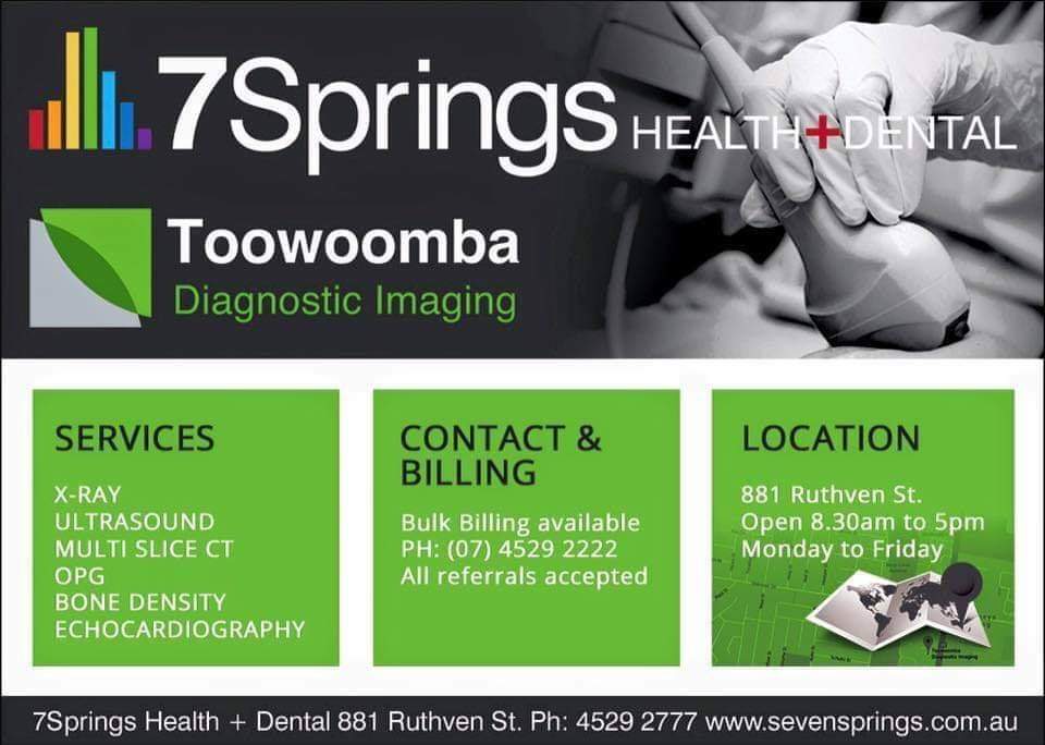 7SPRINGS MEDICAL PRACTICE + DENTAL | hospital | 881 Ruthven St, Toowoomba City QLD 4350, Australia | 0745292777 OR +61 7 4529 2777