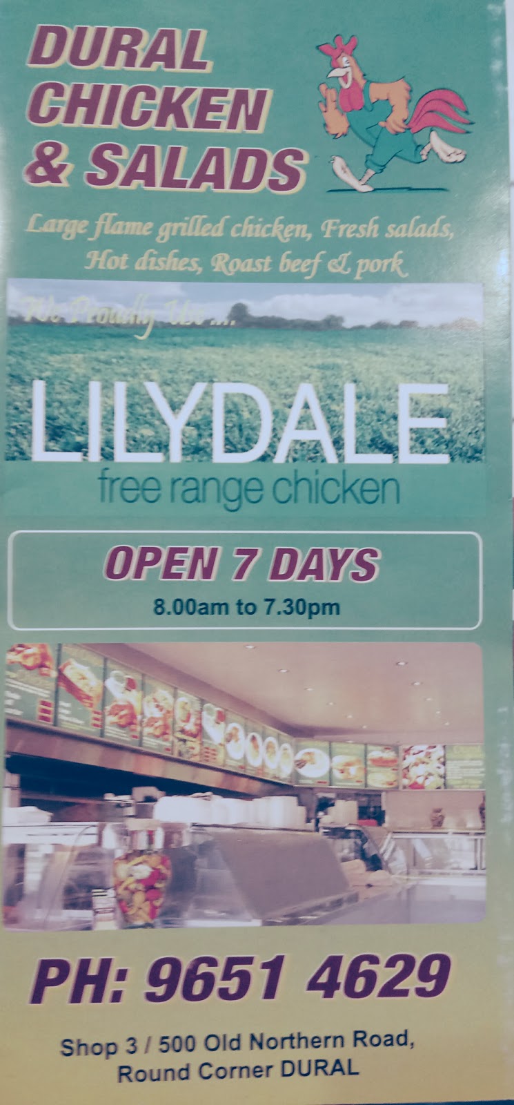 Dural Chicken & Salad | restaurant | 3/500 Old Northern Rd, Dural NSW 2158, Australia | 0296514629 OR +61 2 9651 4629