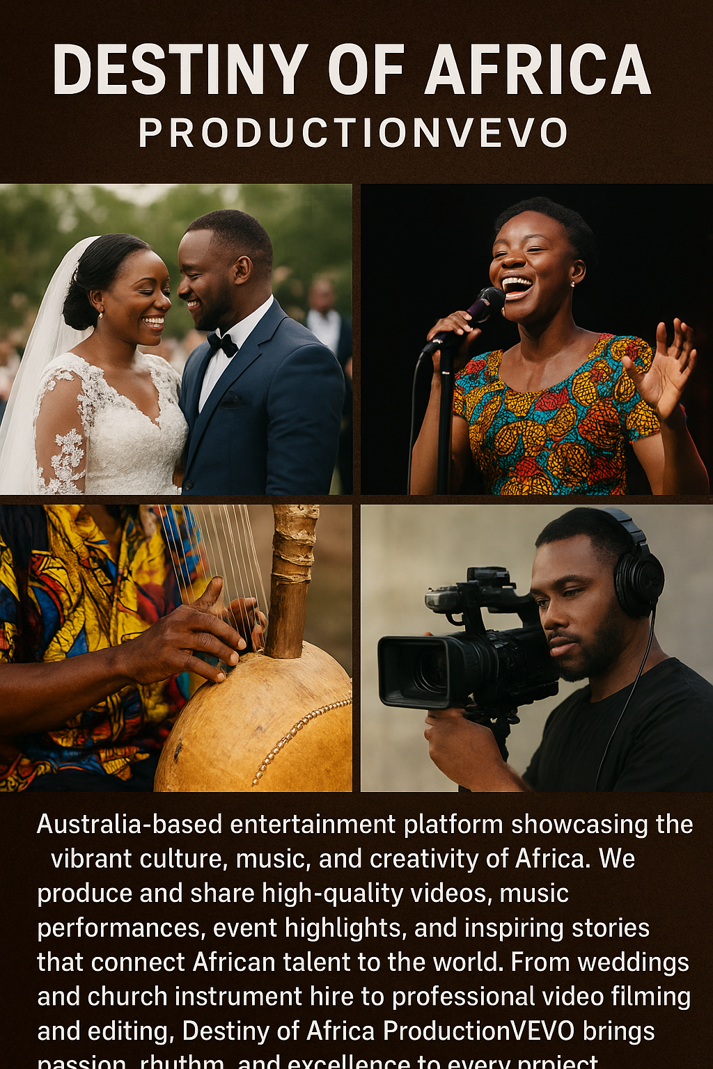 Destiny of Africa ProductionVEVO | Skillion Rd, Howrah TAS 7018, Australia | Phone: 0408 748 666