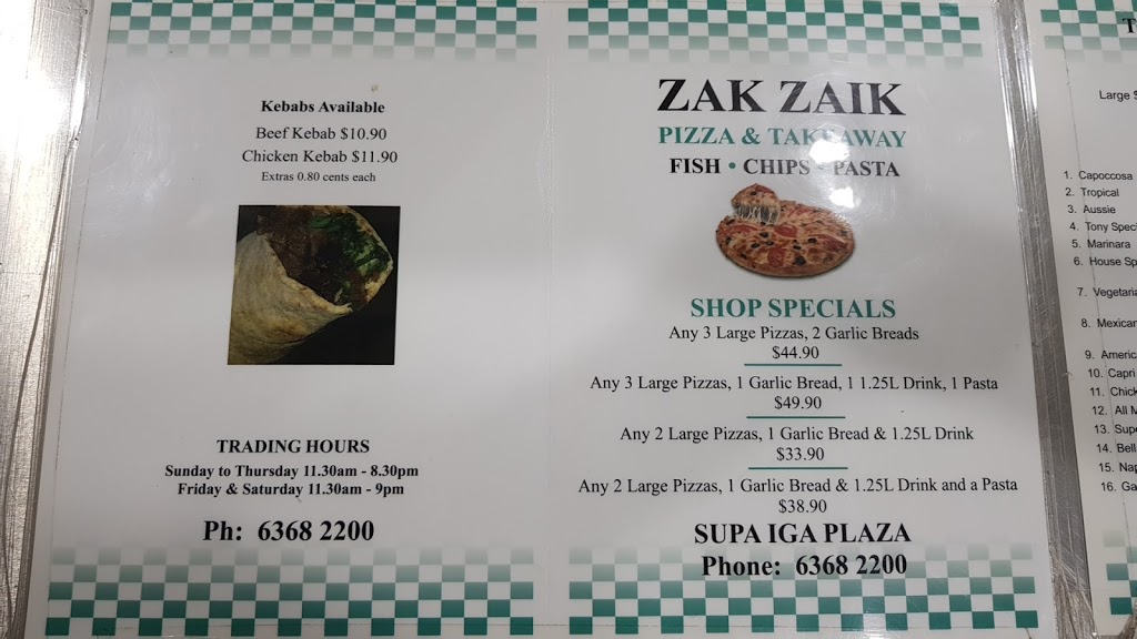 Zak Zaik Pizza & Takeaway | meal takeaway | 8/12 Farm Ln, Blayney NSW 2799, Australia | 0263682200 OR +61 2 6368 2200