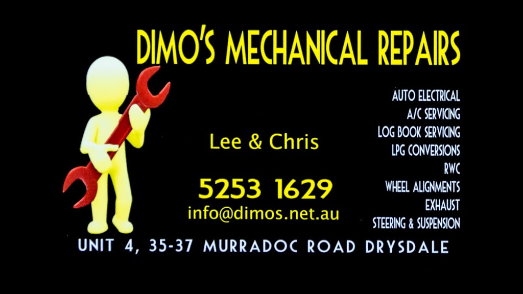 Dimos Mechanical Repairs | car repair | 4/35-39 Murradoc Rd, Drysdale VIC 3222, Australia | 0352531629 OR +61 3 5253 1629