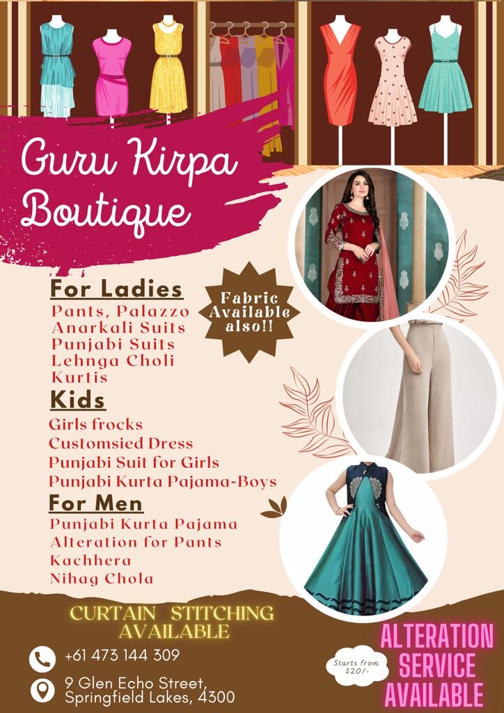 Guru Kirpa Boutique | 9 Glen Echo St, Springfield Lakes QLD 4300, Australia | Phone: 0473 144 309