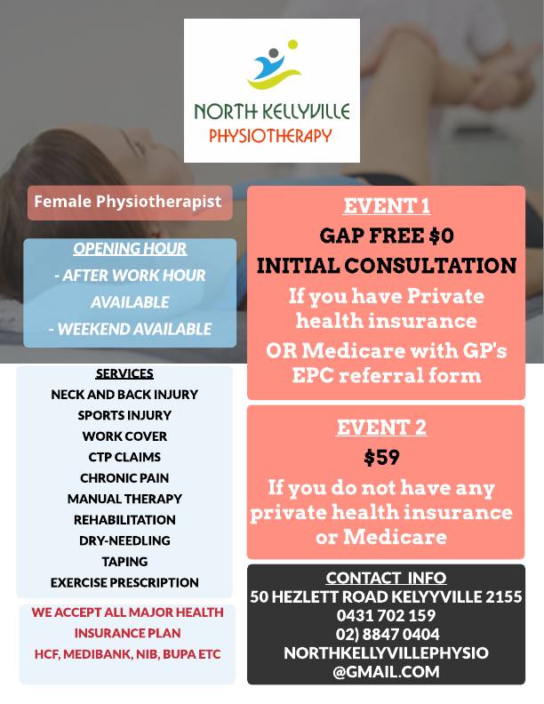 North Kellyville Physiotherapy/ Hills Physio Care | 50 Hezlett Rd, Kellyville NSW 2155, Australia | Phone: (02) 8847 0404