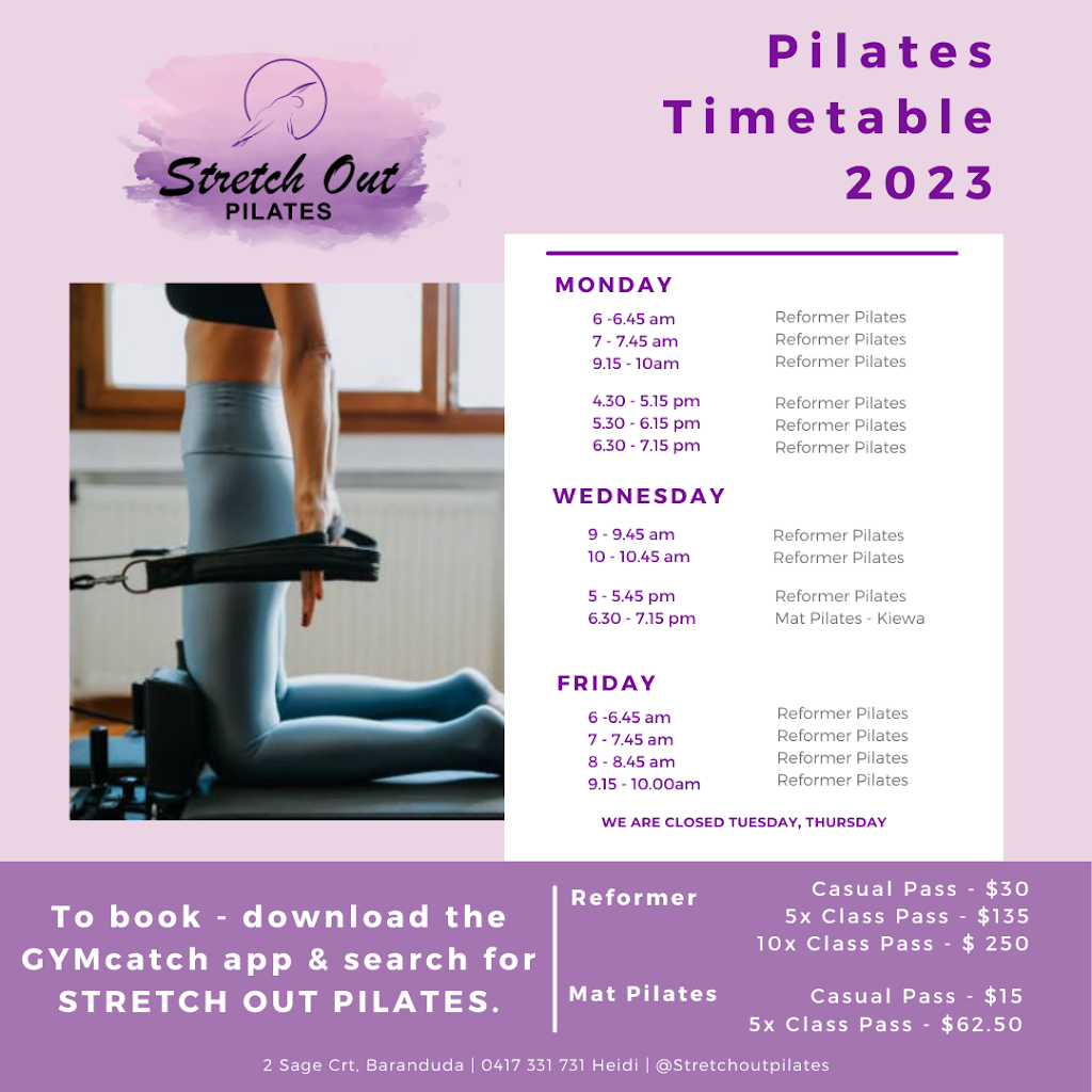 Stretch Out Pilates | gym | 2 Sage Ct, Baranduda VIC 3691, Australia | 0417331731 OR +61 417 331 731