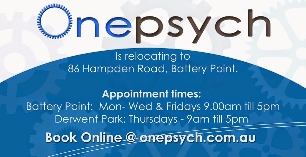 Onepsych Clinical Psychologists | health | 86 Hampden Rd, Battery Point TAS 7004, Australia | 0362353100 OR +61 3 6235 3100