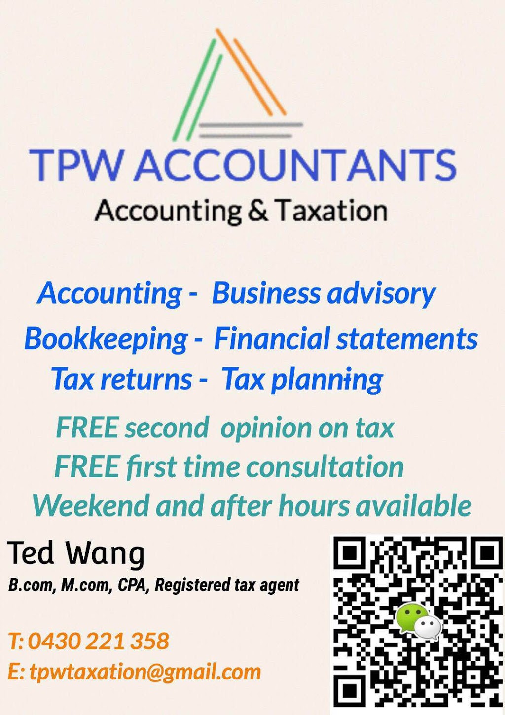 TPW ACCOUNTANTS | accounting | 30 Ocean St, Mount St Thomas NSW 2500, Australia | 0430221358 OR +61 430 221 358