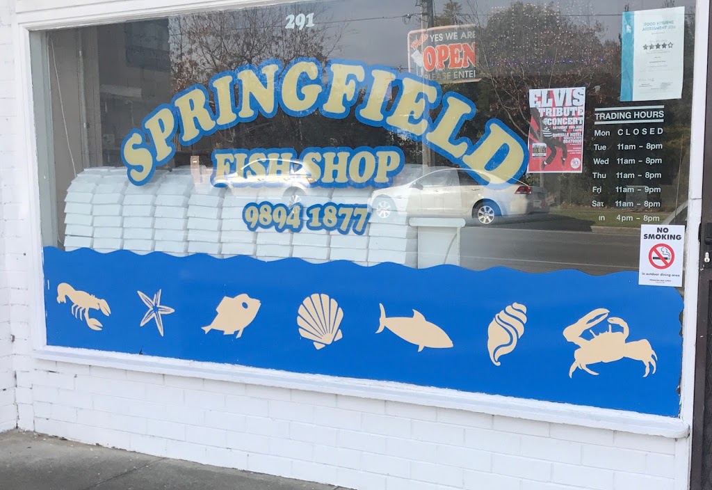 Springfield Fish & Chip Shop | 291 Springfield Rd, Nunawading VIC 3131, Australia | Phone: (03) 9894 1877