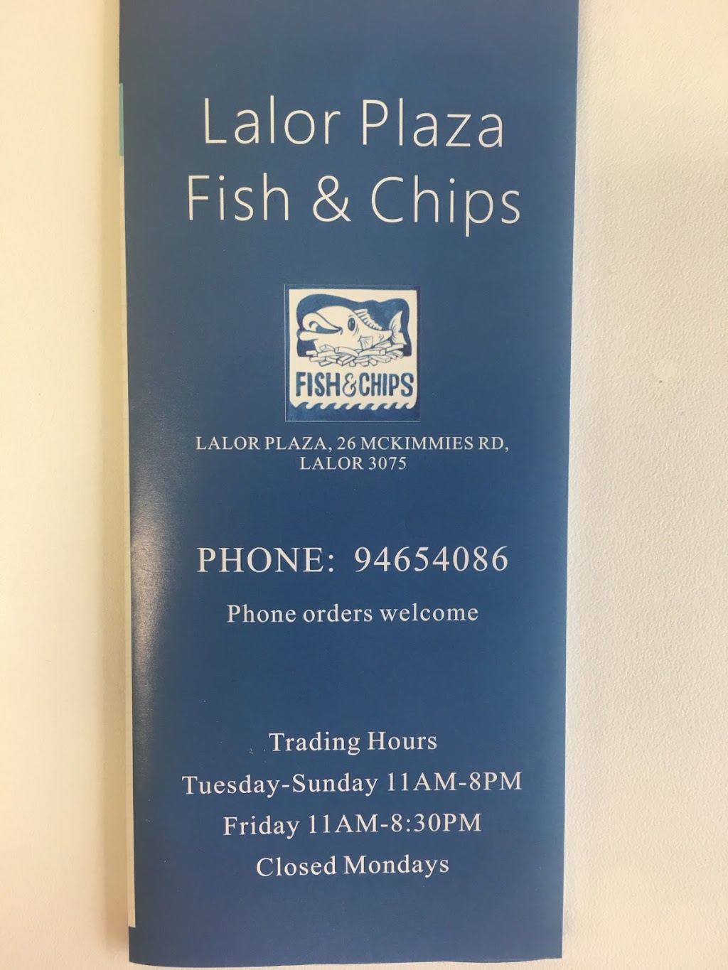 Lalor Plaza Fish & Chips | restaurant | Lalor Plaza Shopping Center, McKimmies Rd, Lalor VIC 3075, Australia | 0394654086 OR +61 3 9465 4086