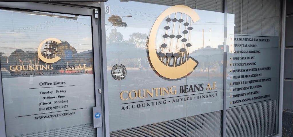 Counting Beans A.F. | 8 Railway Ave, Ringwood East VIC 3135, Australia | Phone: (03) 9870 1477