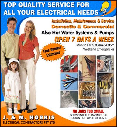 J&M Norris Electrical Services Pty Ltd - electrician, hot water  | electrician | Servicing all Campbelltown, Narellan, Oran Park, Camden, Currans Hill, Smeaton Grange, Gregory Hills, Harrington Park, Elderslie, Woodbine, Bradbury, Ruse, Rosemeadow, St Helens Park, Eschol Park, Raby, Gledswood Hills, Ingleburn, Minto, Ellis Lane, Cawdor, Grasmere, Picton, Camden NSW 2570, Australia | 0407903040 OR +61 407 903 040